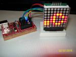 V-USB ATtiny85 Project Board and an 8x8 Red LED Matrix Display