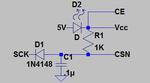 Reducing interfacing pin count for nrf24l01