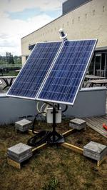 Dual axis solar tracker with online energy monitor