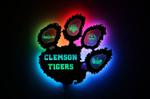Clemson Tiger Paw Decoration Back-lit With WS2812 LED Strips