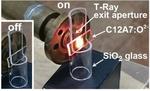 Harnessing the rattling motion of oxygen ions to convert T-rays to visible light