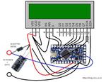 16 x 2 LCD controlled via power line