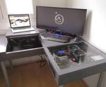 Desk With Built-in Computer and Laptop Height Stand
