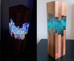 Epoxy Resin and Walnut LED Night Lamp