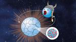 Distant stars spiralling towards a collision give clues to the forces that bind sub-atomic particles