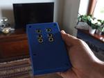Battery powered Tv remote control with 3D-printed case