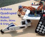Arduino Quadruped Robot: Walks, Skims & Grips