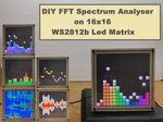 DIY Simple FFT Spectrum Analyzer,VU Meter and Waterfall Analyzer on 16x16 Led Matrix